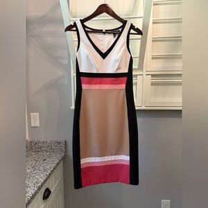 White House Black Market Sheath Dress V-Neck Sleeveless for Work or a Night Out